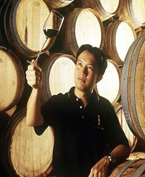 Tasting Thai win from the barrel at PB Winery