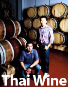 Tasting thai wines from the barrel at PB valley winery